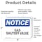Signmission Gas Shutoff Valve OSHA Notice Sign, Vinyl Decal, 5in W x 3.5in L, 2PK OS-2PACK-NS-D-35-L-13039 - alternate 3